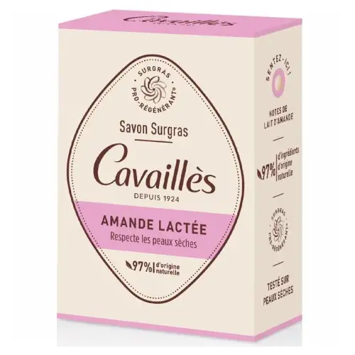 CAVAILLES - Savons Surgras Solide Amande Lactée - 200g