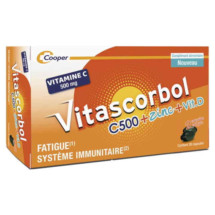 Vitascorbol C500 Vitamine C 500 mg + Zinc + Vit.D 30 capsules