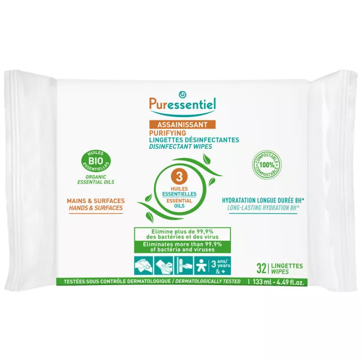 Puressentiel Assainissant Lingettes Mains et Surfaces