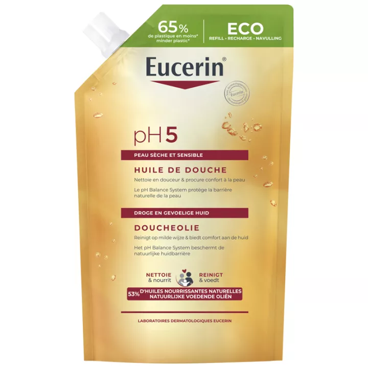 Eucerin pH5 Peaux Sèches et Sensibles Huile de Douche Éco-Recharge 400 ml