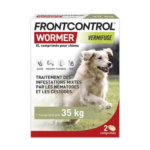 FRONTCONTROL WORMER Vermifuge Chien XL 35kg (2 comprimés)