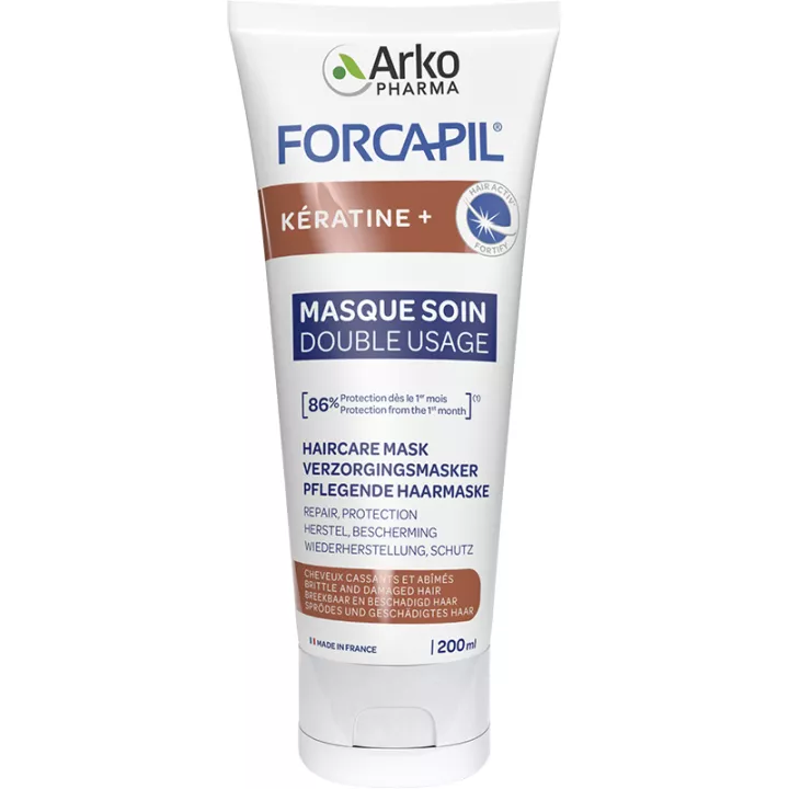 Arkopharma Forcapil Kératine+ Masque Soin Double Usage 200 ml