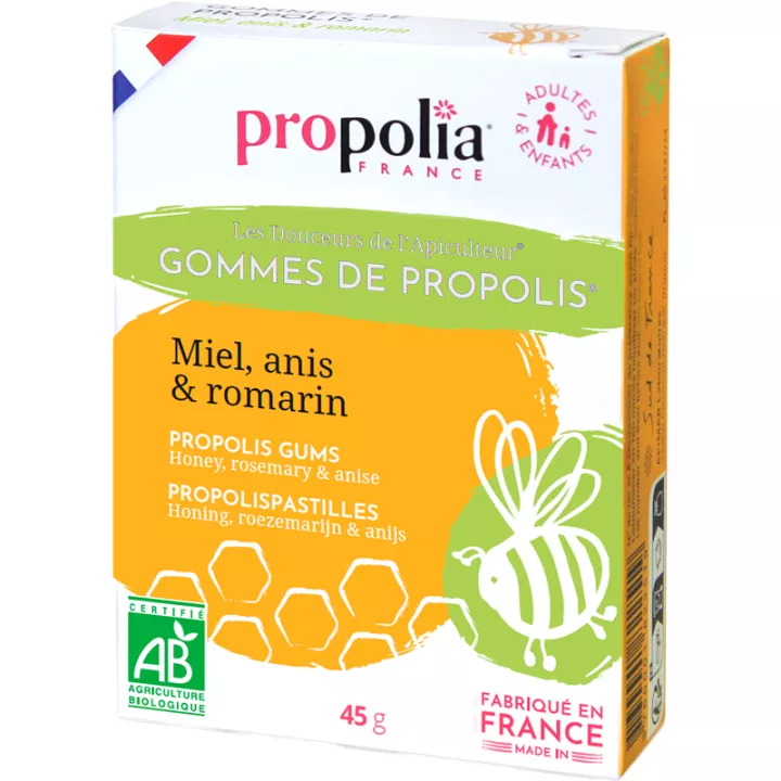 Propolia Gommes de Propolis Bio Miel, Romarin & Anis