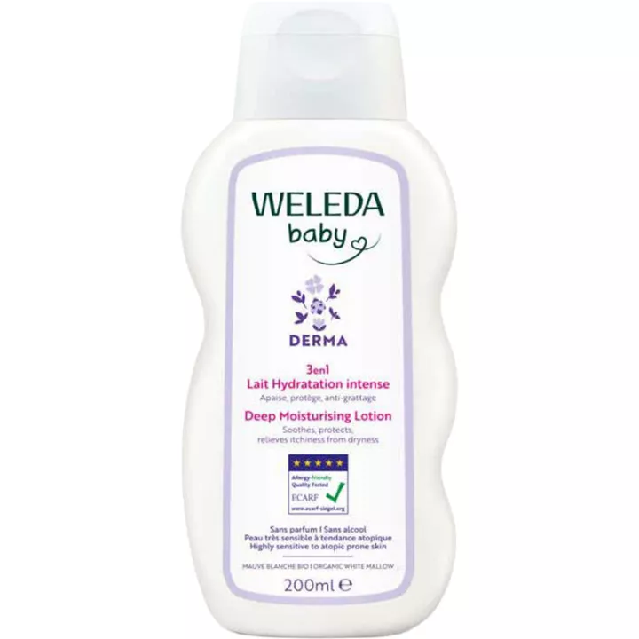Weleda Bébé Derma Lait Hydratation Intense 3en1 200 ml