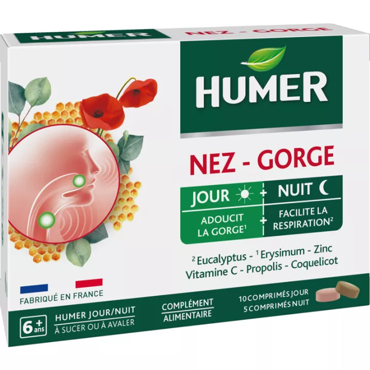 Humer Nez - Gorge Jour/Nuit 15 comprimés