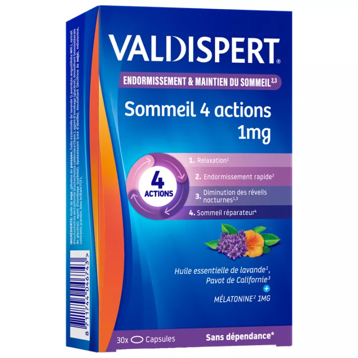 Valdispert Melatonine 4 Actions 1 mg 30 comprimés