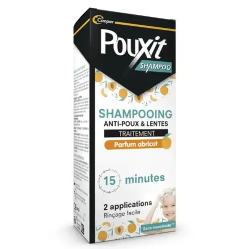 POUXIT SHAMPOO - Shampooing Traitement Anti-Poux et Lentes  Parfum Abricot - 200 ml