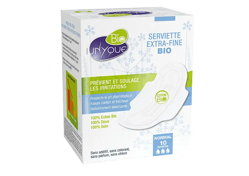 Unyque Bio Serviettes 100% Coton Normal x10