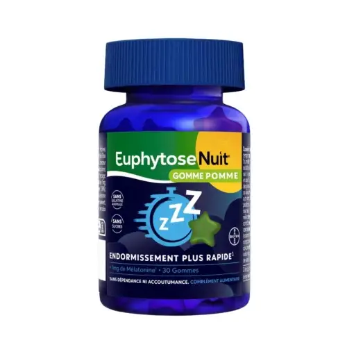EUPHYTOSE NUIT Endormissement Rapide - 30 gommes à la Pomme