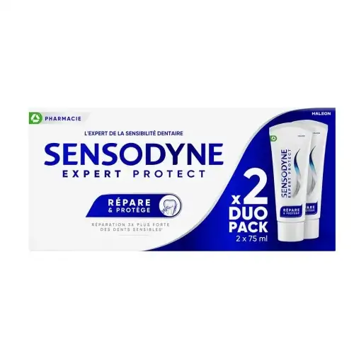 SENSODYNE Expert Protect -  Dentifrice Répare & Protège, Menthe Fraîche 2x75 ml