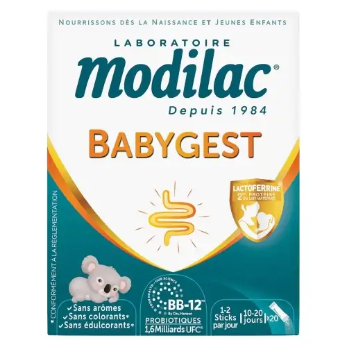 Modilac BABYGEST - Complément Alimentaire Microbiotique - 20 sticks
