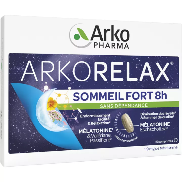 Arkorelax Sommeil Fort 8 h 1,9 mg Mélatonine comprimés
