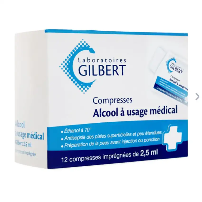 Gilbert Compresses d'alcool 12 unités