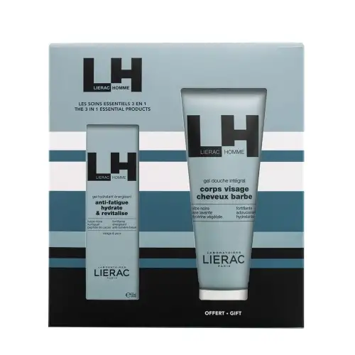 LIERAC Coffret Homme - Gel Hydratant Energisant Anti-fatigue 50ml + 1 Gel Douche 200ml