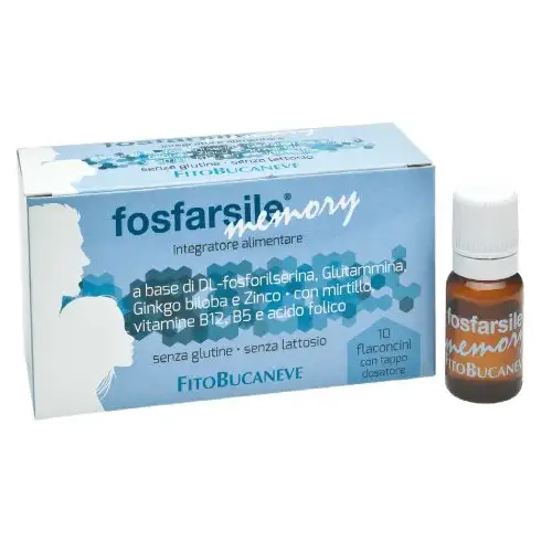 Fitobucaneve Fosfarsile Mémoire Complément Alimentaire Sans Gluten 10 Ampoules