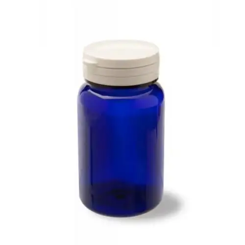 Bouteille en plastique bleu PETt avec bouchon étanche 125 ml