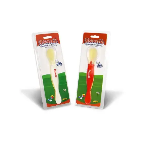 Sterilfarma® Brat Cuillère En Silicone Pour Enfants Couleur Rouge 1 Pièce