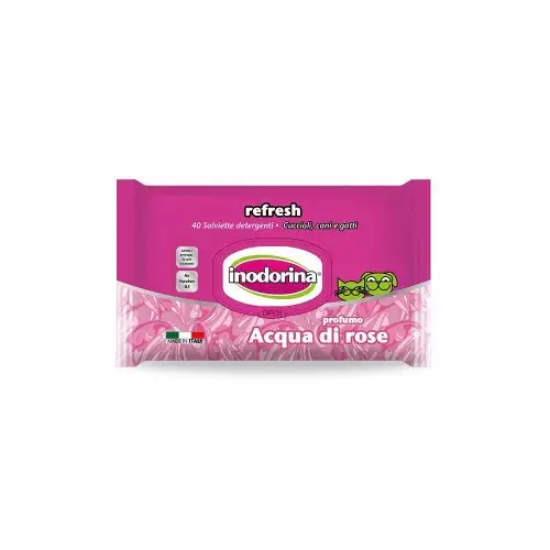 Pet Village Inodorina Pink Wipes 40 Lingettes Nettoyantes