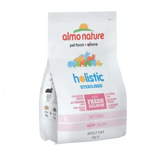 Almo Nature Adult Sterilised Saumon Riz Croquettes pour Chats Stérilisés 400g