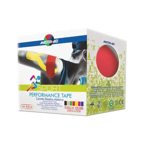 Master-Aid® Sport Performance Tape Pansement Adhésif Élastique Couleur Bleu 5cm x 5m 1 Bobine