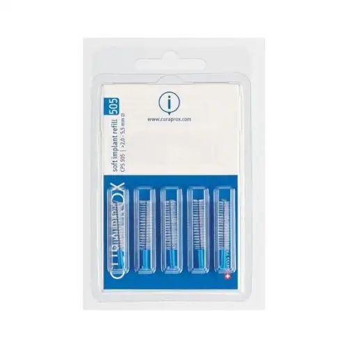 Curaprox CPS 505 Implant Souple Couleur Bleu 5 Pinceaux