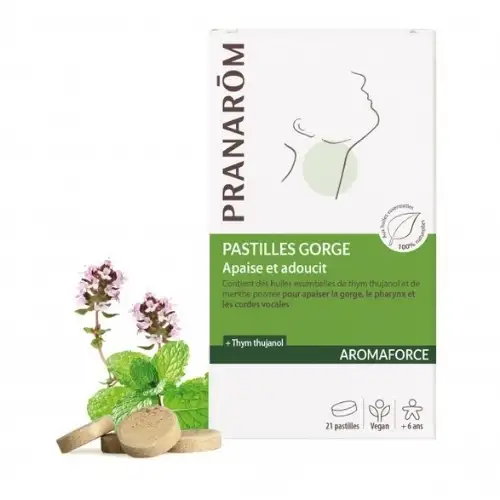 AROMAFORCE Bio - Pranarôm Pastilles Gorge - 21 Pastilles