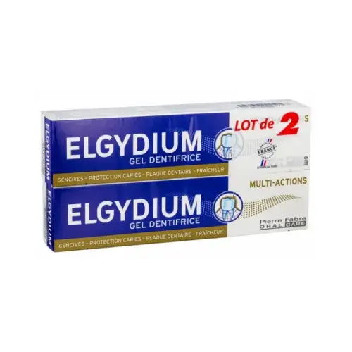ELGYDIUM - Dentifrice Gel Multi Actions - 2x75ml