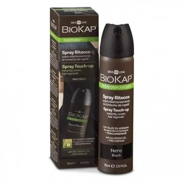 Biokap Nutricolor Delicato Coloration Spray Retouche Racines Noir 75ml