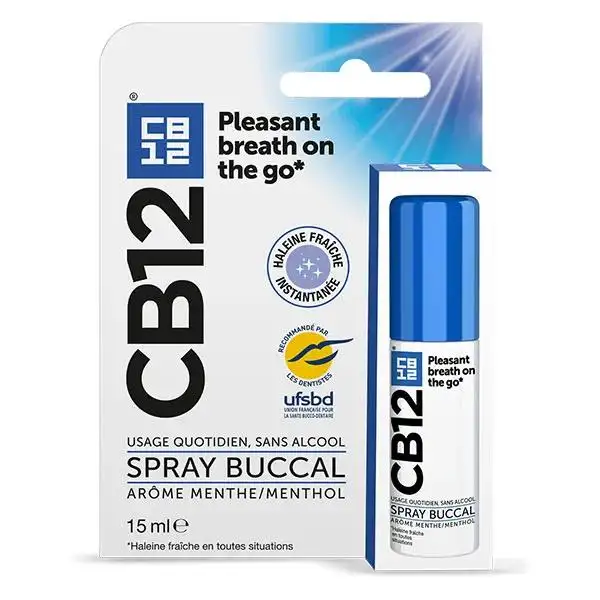 CB12 Spray Haleine fraîche Sans alcool Arôme menthe - 15 ml