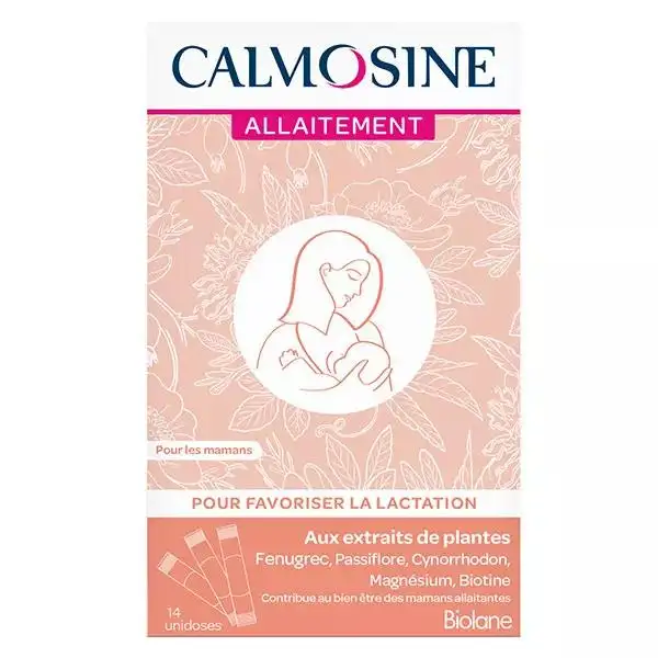 Calmosine Allaitement Fenugrec, Passiflore, Magnésium, Biotine 14 dosettes