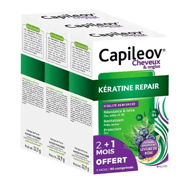 Nutreov Capileov Keratine Repair - Boite 30 comprimés - Tripack