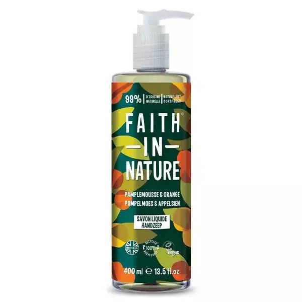 Faith In Nature Savon Mains Liquide Pamplemousse & Orange 400ml