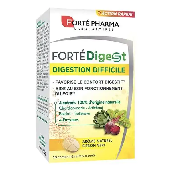 Forté Pharma Forté Digest Digestion Difficile 20 comprimés effervescents