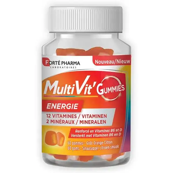 Forté Pharma Multivit'Gummies Énergie Vitamine C Magnesium 60 gummies dès 4 ans