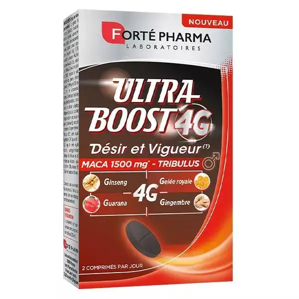 Forté Pharma Ultra Boost 4G Désir et Vigueur Maca Tribulus Ginseng 30 comprimés