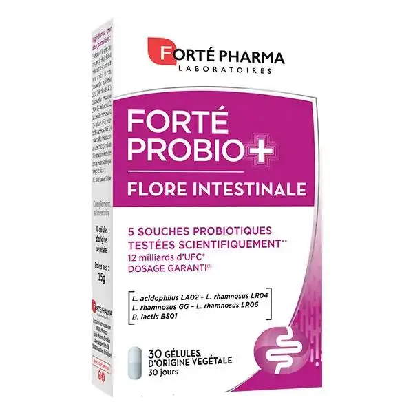 Forté Pharma Forté Probio+ Flore Intestinale Souches Probiotiques 30 gélules