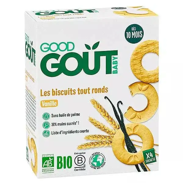 Good Goût Biscuits Tout Ronds Vanille +10m Bio 80g