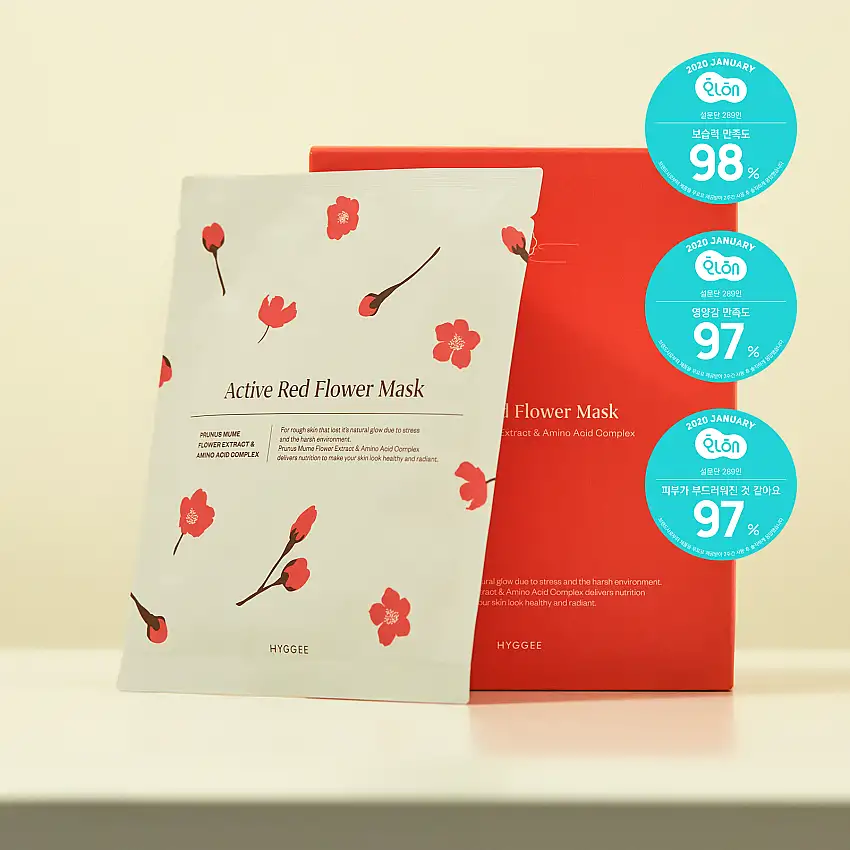 HYGGEE Active Red Flower Mask - x1