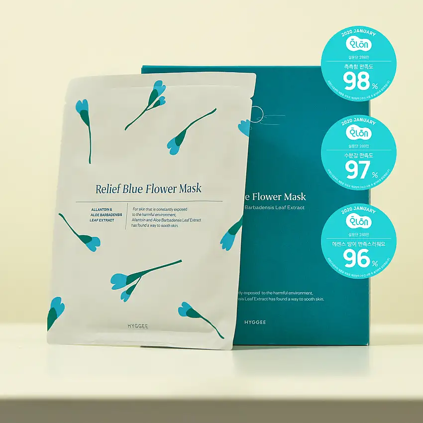 HYGGEE Relief Blue Flower Mask - x1
