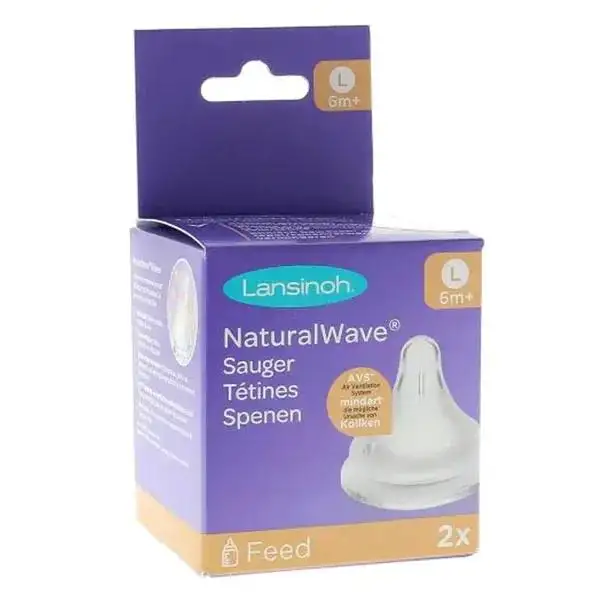 Lansinoh Momma NaturalWave Tétine Débit Rapide x2