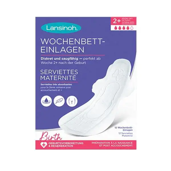 Lansinoh Serviettes Maternité x12 +2 semaines