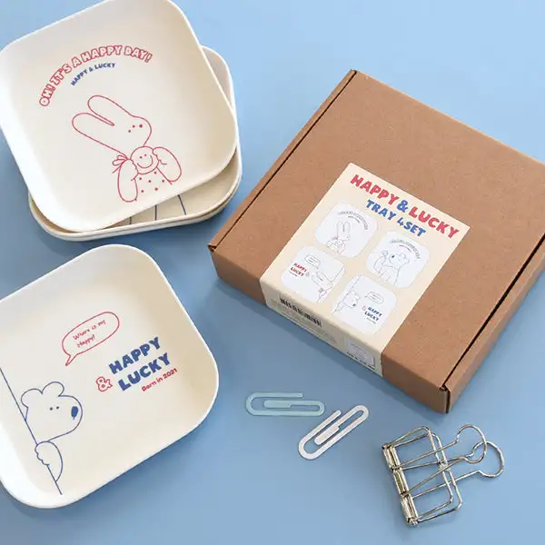 MONOLIKE Happy And Lucky Square Tray Set