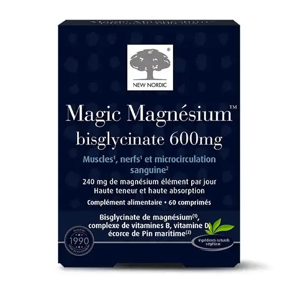NEW NORDIC Magic Magnésium bisglycinate 60 Comprimés