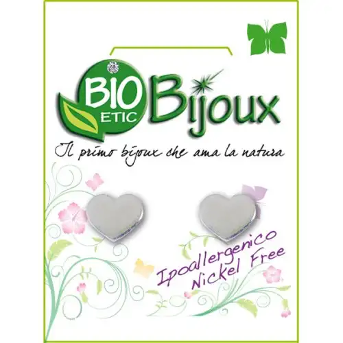BOUCLE D'OREILLE COEUR ARGENT 8,7X7,6MM BIOETIC BIJOUX