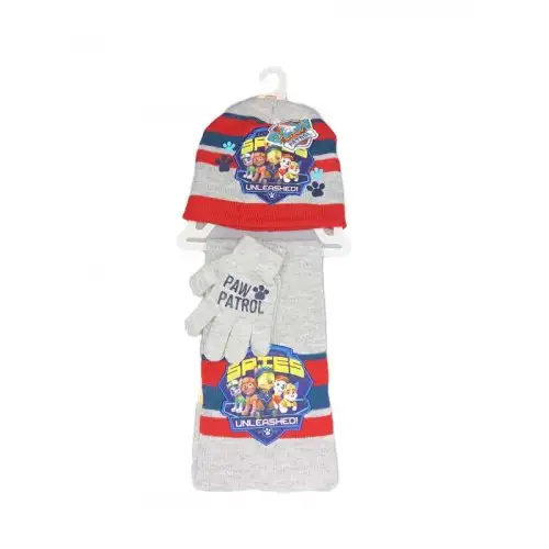Set 3pcs bonnet bonnet écharpe gants enfant Paw Patrol bluette taille 52