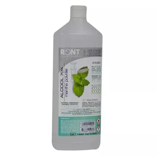 Ront Alcool 70 % Parfumé Menthe Poivrée Flacon 1000ml