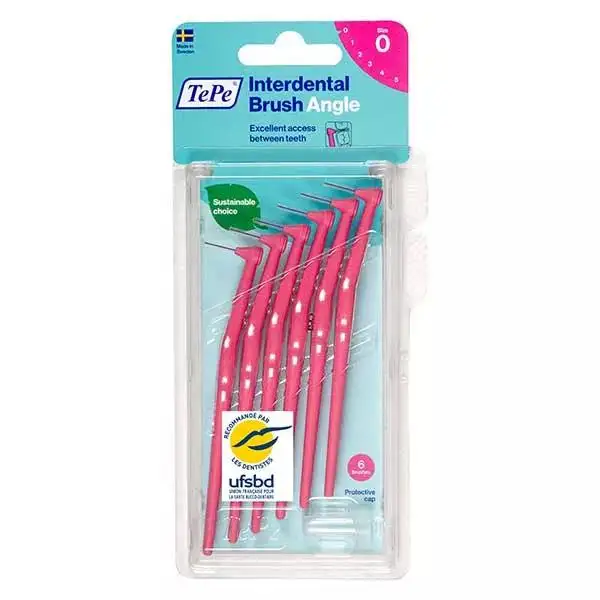 TePe Brossette Interdentaire Angle Eco-Responsable ISO 0 - 0,4mm - 6 brossettes