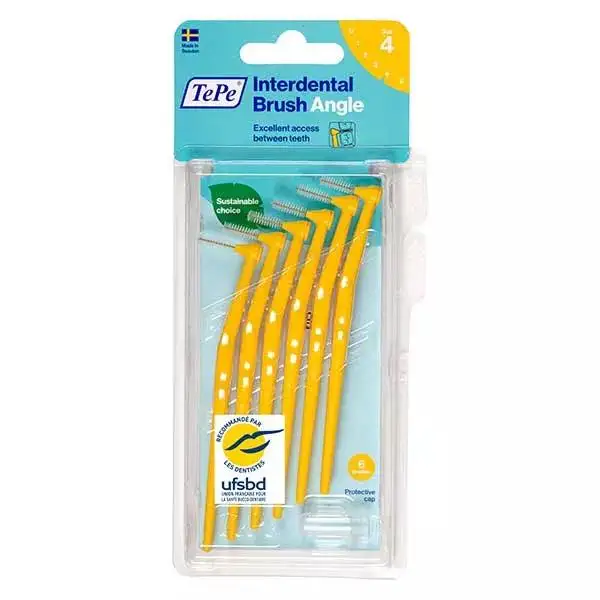 TePe Brossette Interdentaire Angle Eco-Responsable ISO 4 - 0,7mm - 6 brossettes