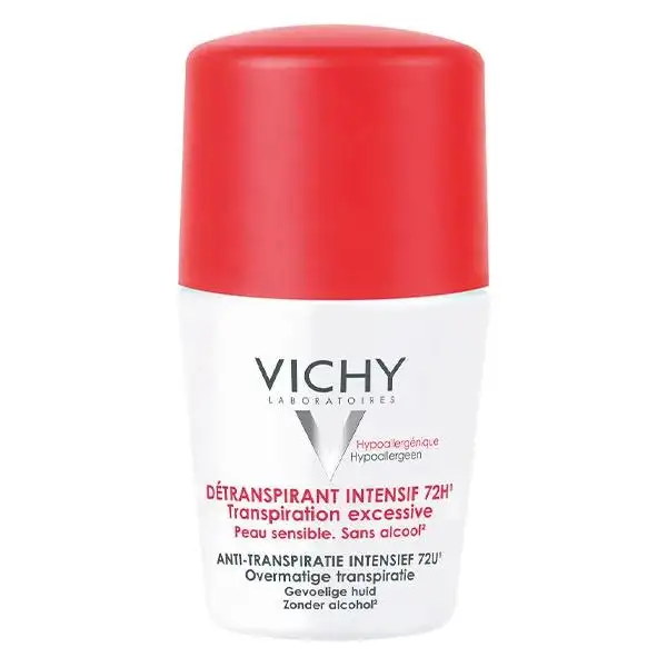 Vichy Détranspirant Intensif 72H Protège & Régule Hypoallergénique bille - 50 ml