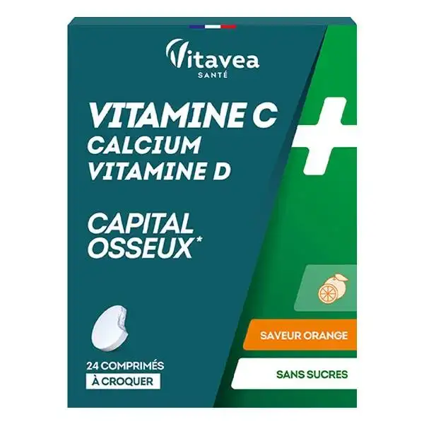 Vitavea Vitamine C + Calcium + Vitamine D 24 comprimés à croquer